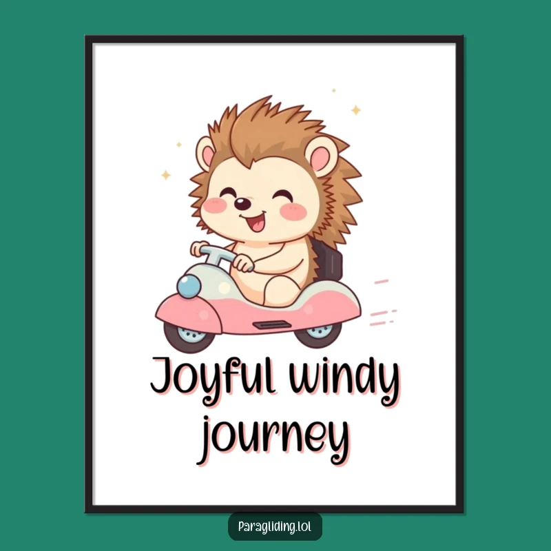 Funny Happy Hedgehog Digital Art: Instant Breezy Decor
