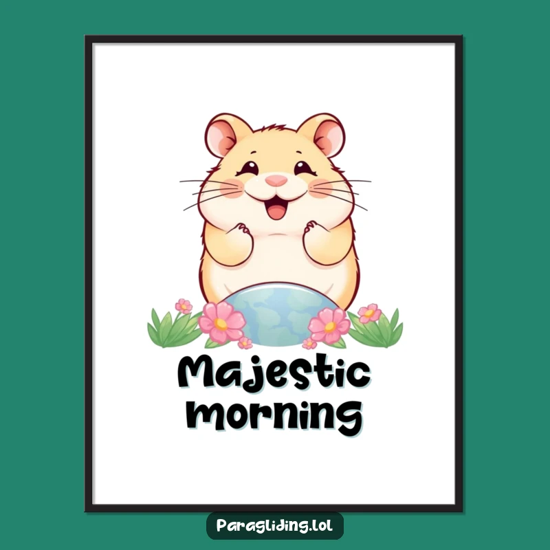 Funny Smiling Hamster World View Digital Art: Instant Perspective for Your Walls