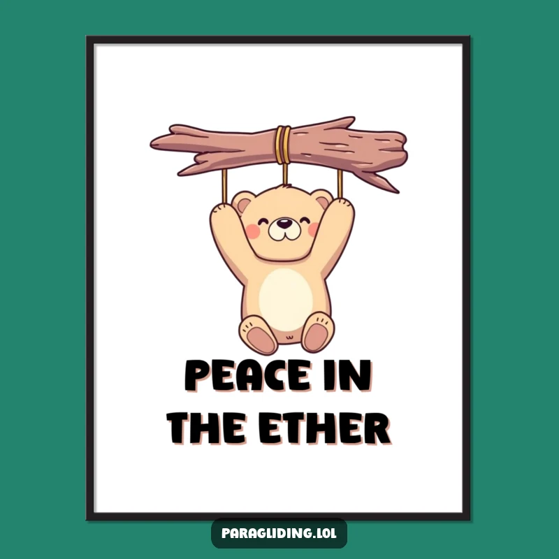 Funny Bear Digital Art: Proudly Suspended, Serene and Humorous Download