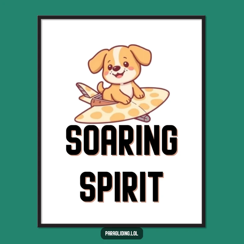 Funny Dog Gliding Digital Art - Adorable Download for Whimsical Decor