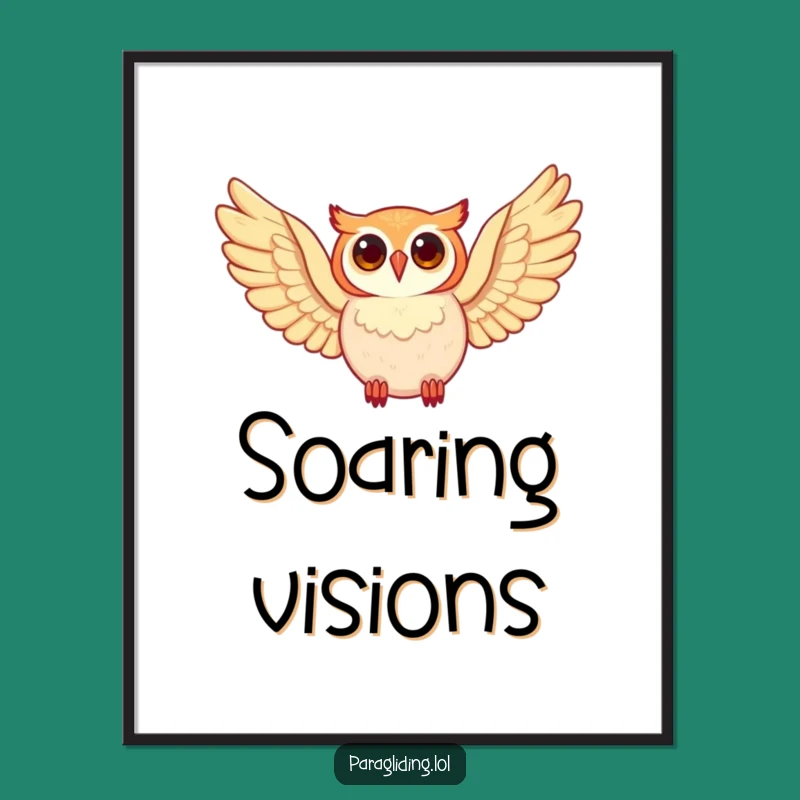 Funny Happy Owl Digital Print: Instant Wisdom and Flight for Your Walls!