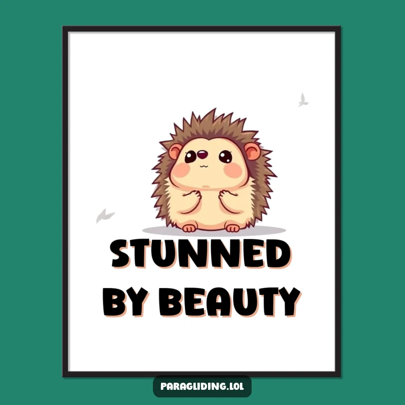 Funny Hedgehog Awestruck Digital Art: Download Wonder and Humor for Your Walls