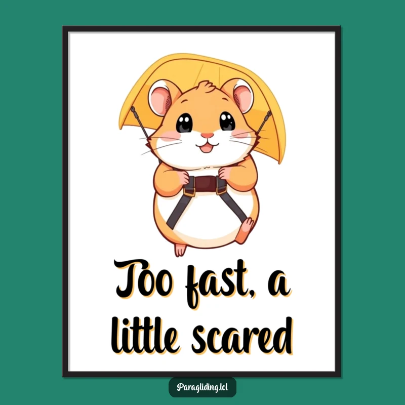 Funny Hamster Paraglider Digital Art - Instant Charm for Your Walls