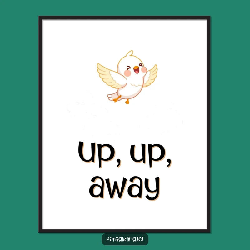 Funny Happy Bird Cloud Digital Art - Joyful Cartoon Print for Instant Cheer