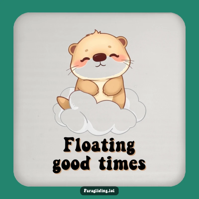 Funny Otter Cloud Drifting Coaster Set: Protect Tables with Peace & Funny Gift.