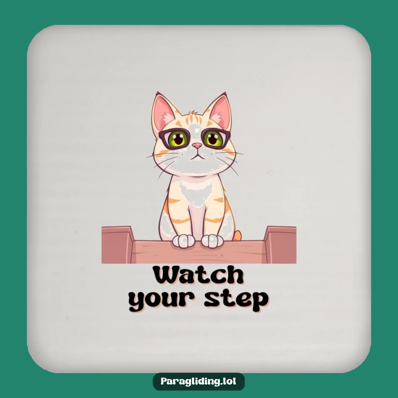 Funny Cat Perch Coaster: Curious Observer's Surface Protection - Hilarious Gift
