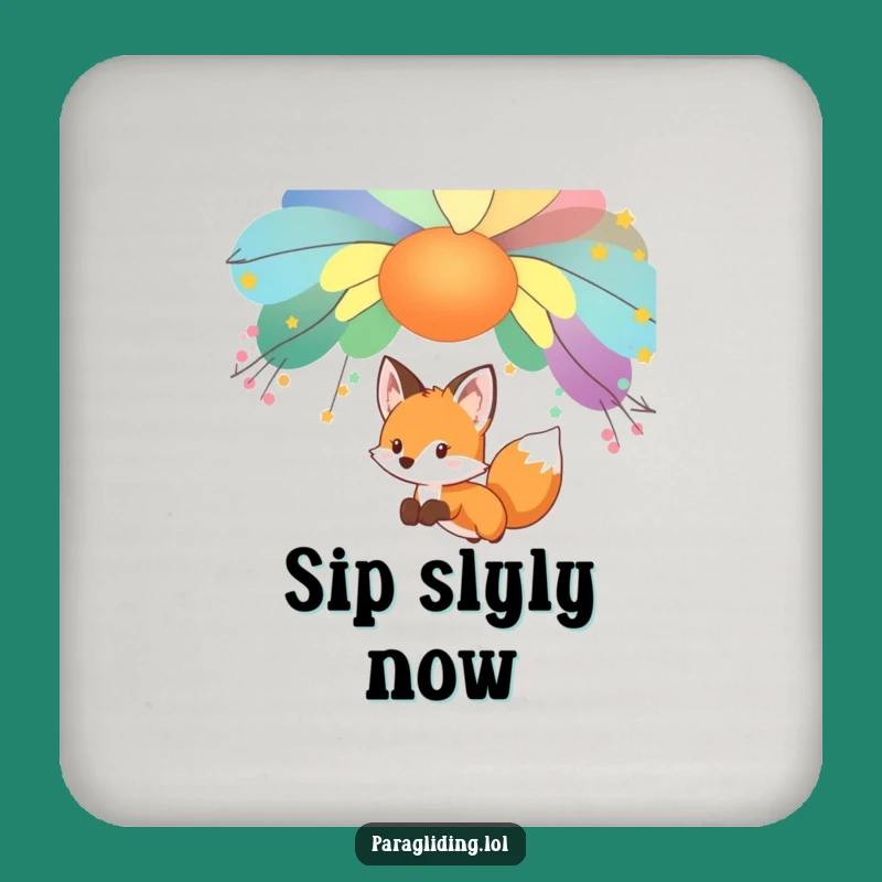 Funny Curious Fox Drink Coaster: Protect Surfaces with Woodland Charm!