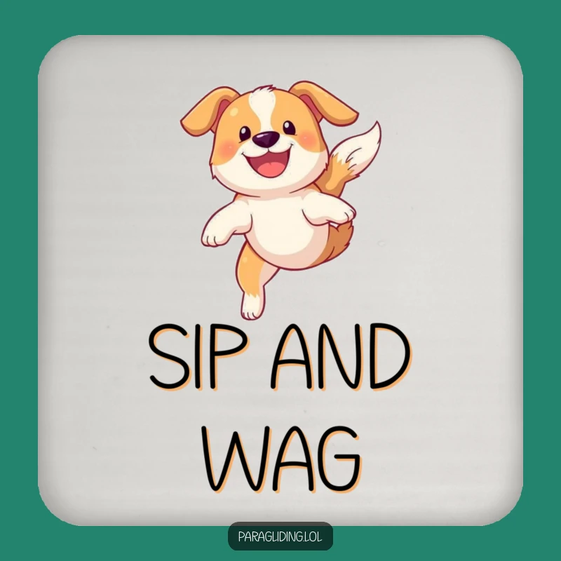 Funny Dog Sky Soaring Coaster: Sip with Canine Grace