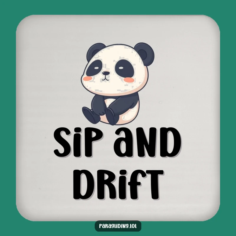 Funny Shy Panda Coaster - Protect Surfaces with Calm Sky Drift