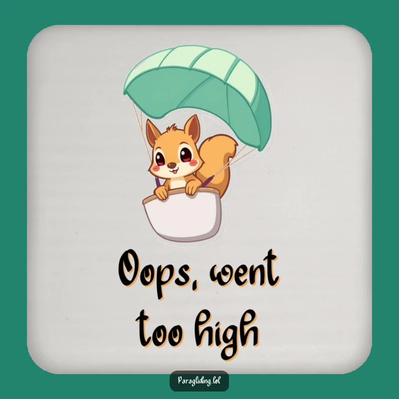 Funny Squirrel Paraglider Coaster - Protects Surfaces with Wide-Eyed Charm