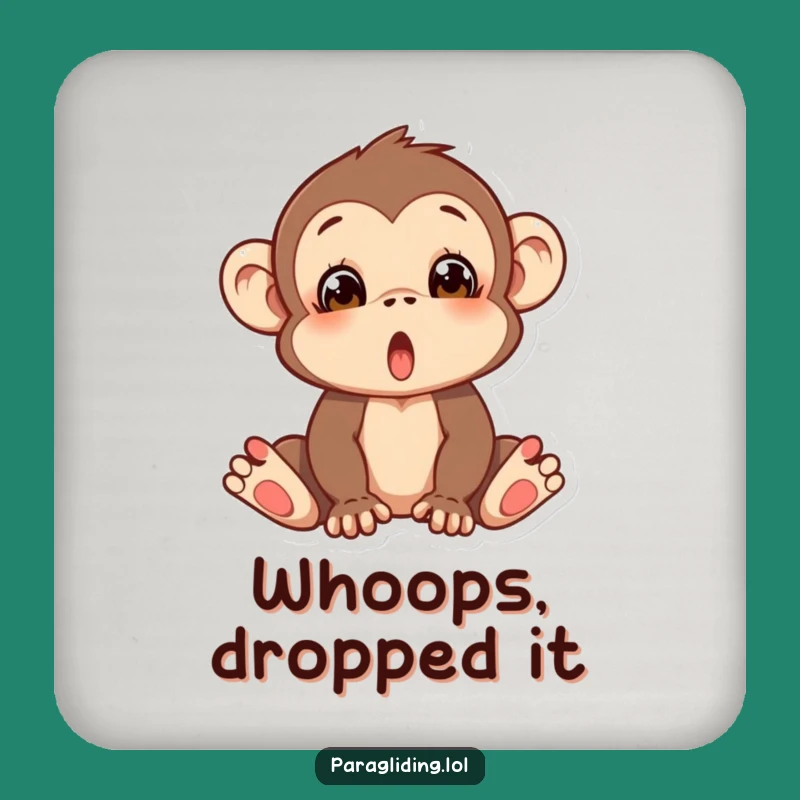 Funny Surprised Monkey Drink Coaster: Protect Surfaces with a Grin