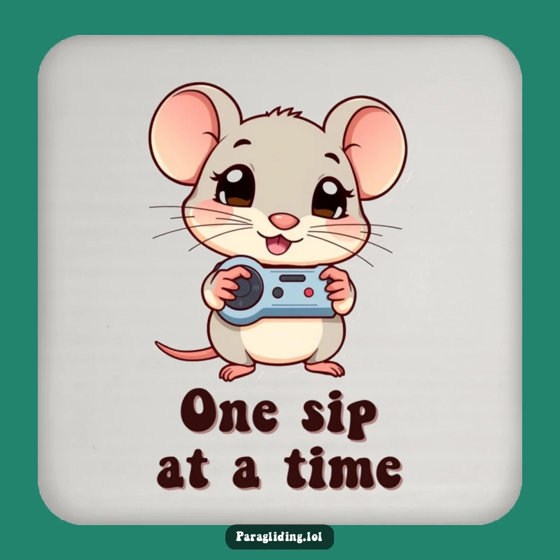 Funny Shy Mouse Drink Coaster: Protect Surfaces with Gamer Style