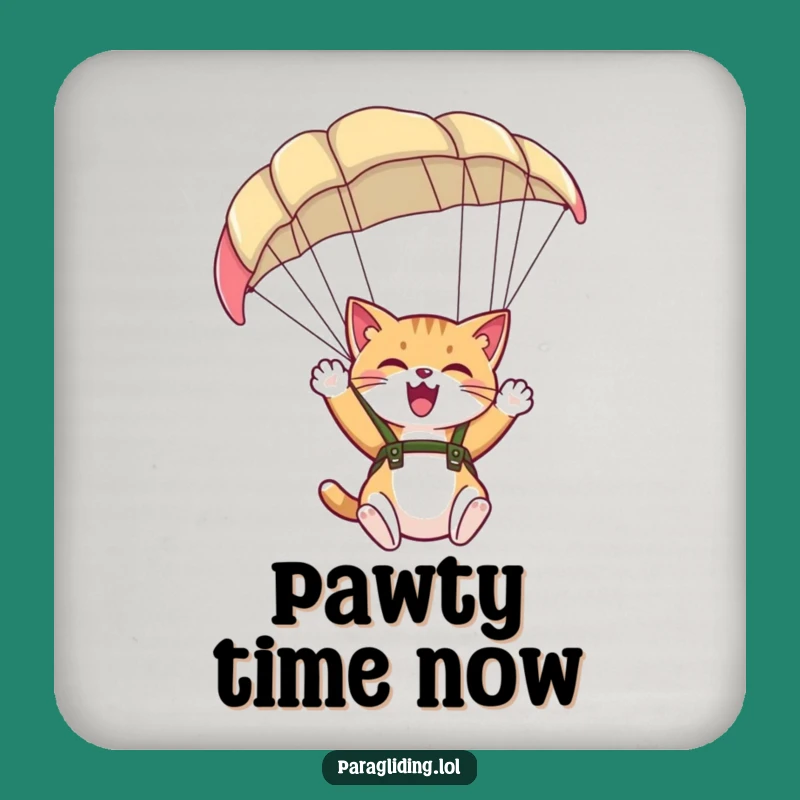 Funny Cat Paraglider Coaster - Protect Surfaces with Airborne Joy