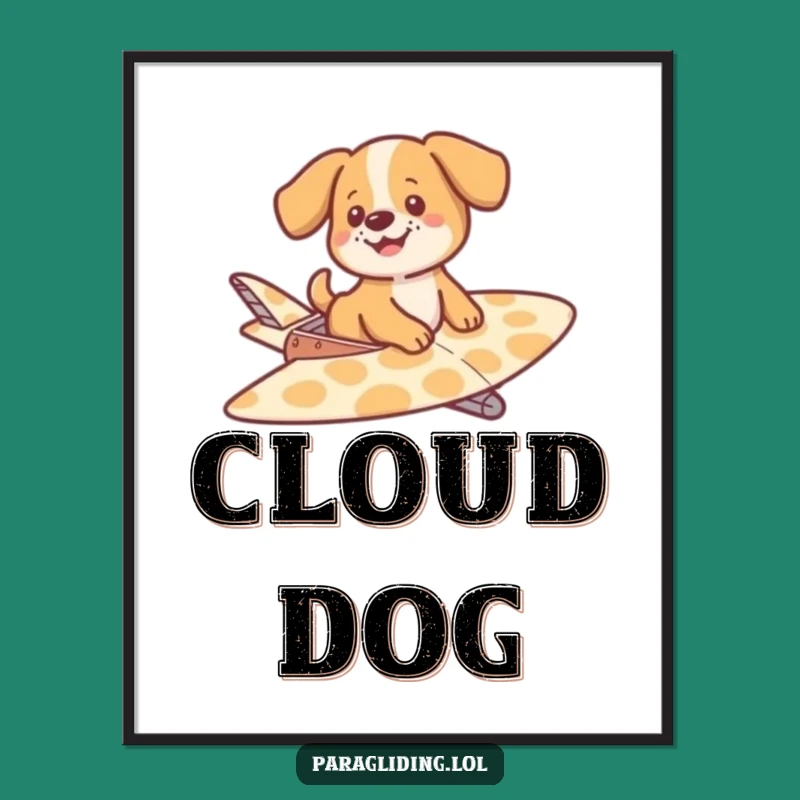 Funny Dog Gliding Poster - Adorable Wall Art for a Relaxed Atmosphere