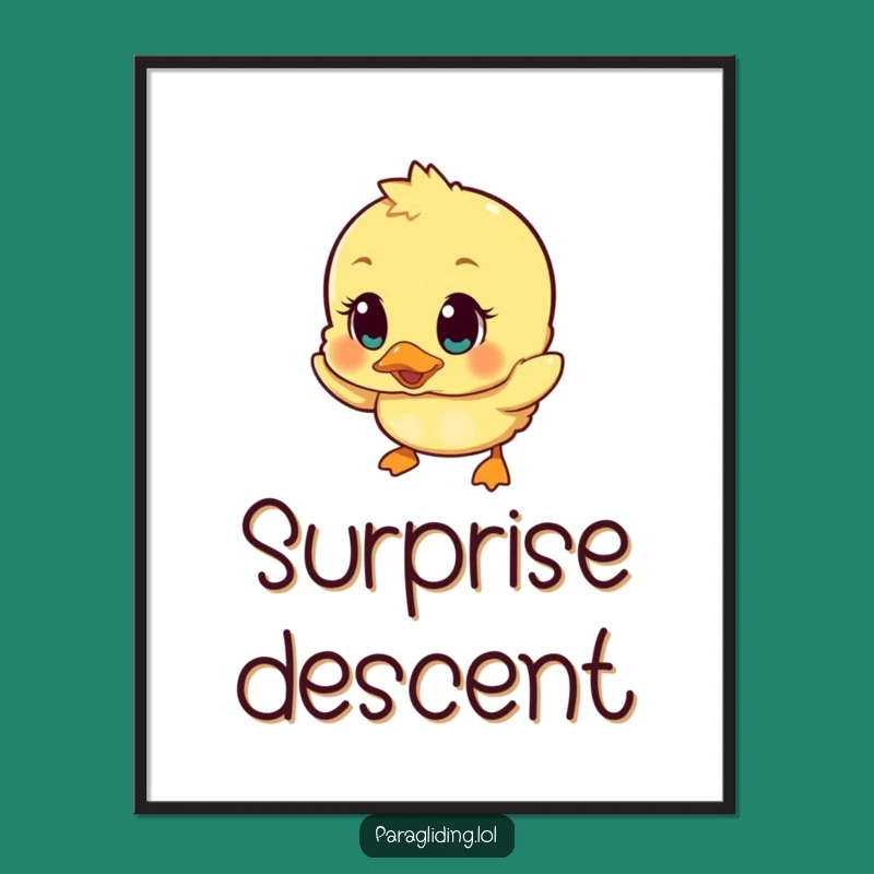 Funny Wobbly Duckling Surprise Poster: Wall Art That Floats With Laughter