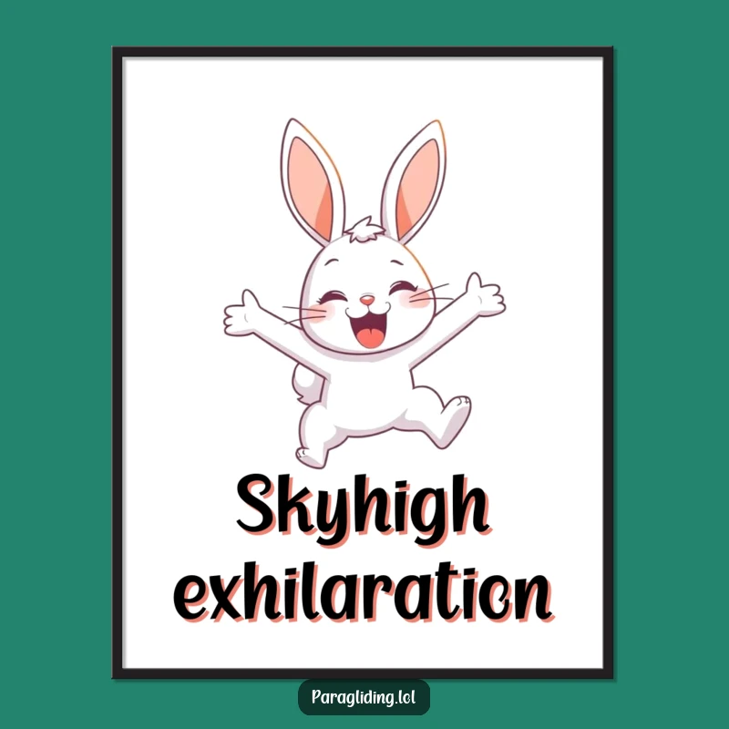 Funny Bunny Sky Art Poster: Delighted Flight Scene, Perfect Decor Gift