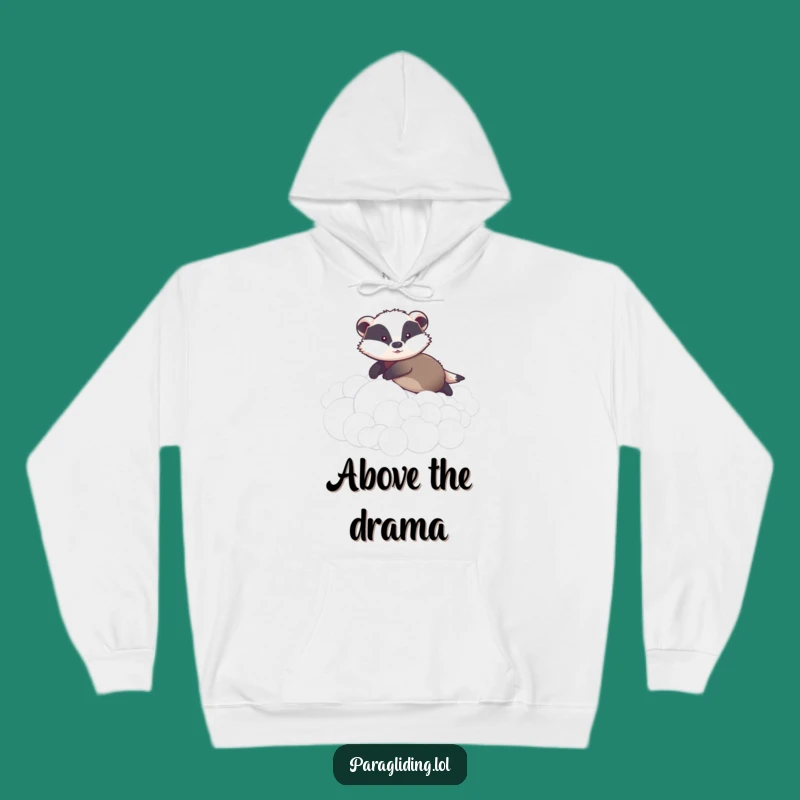 Funny Badger Hoodie: Cozy Graceful Cloud Gliding Design for Comfort