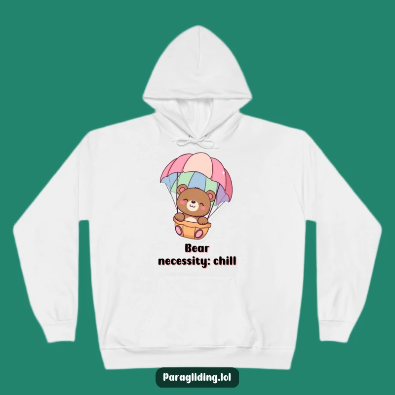 Funny Happy Bear Hoodie: Cozy Parachute Float Warmth for Ultimate Relaxation