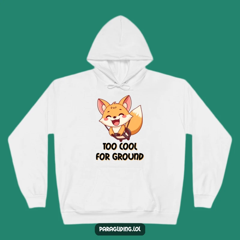 Cozy Funny Fox Paragliding Hoodie: Embrace the Thrill with a Grinning Pilot