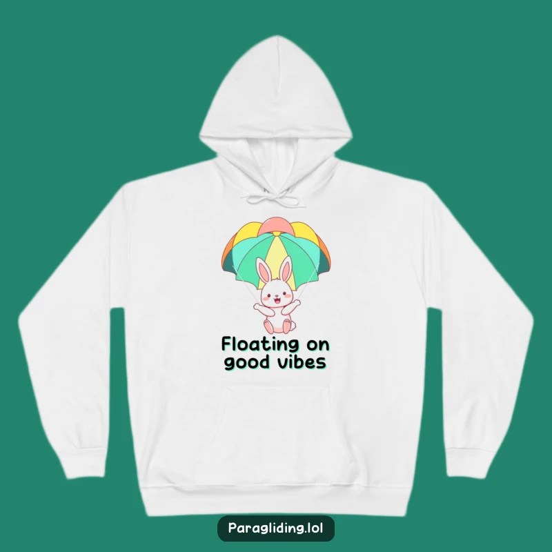 Funny Bunny Hoodie: Happy Bunny Parachuting, Cozy & Whimsical Comfort