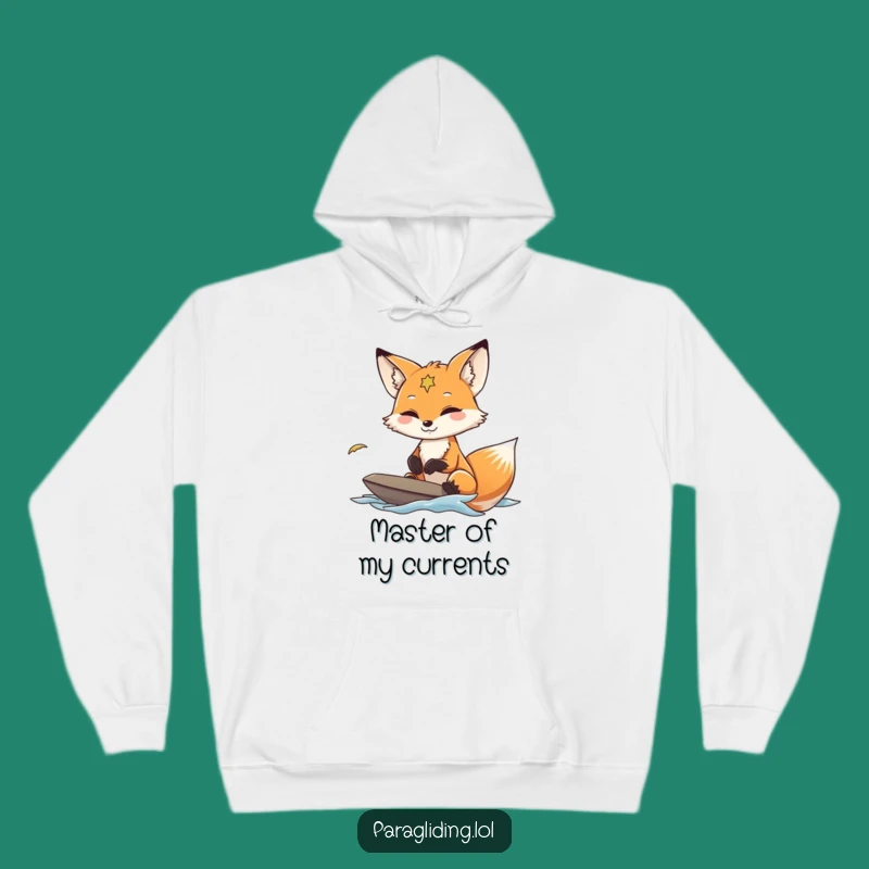 Cozy Funny Fox Paraglider Hoodie: Warm Feline Adventure Gift