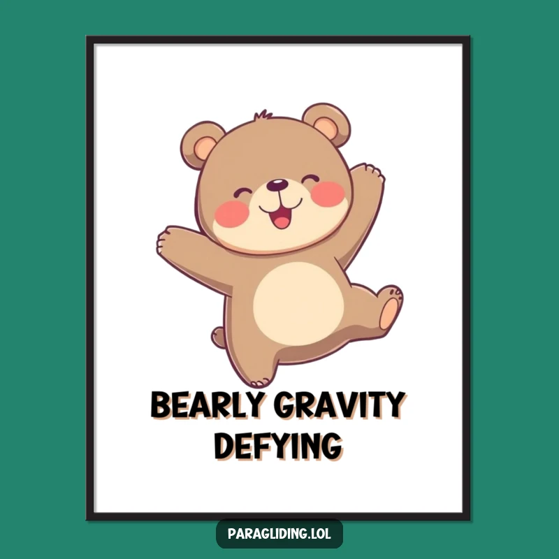 Funny Free Printable Bear Paragliding Wall Art: Joyful Downloadable Decor for Playful Spaces!