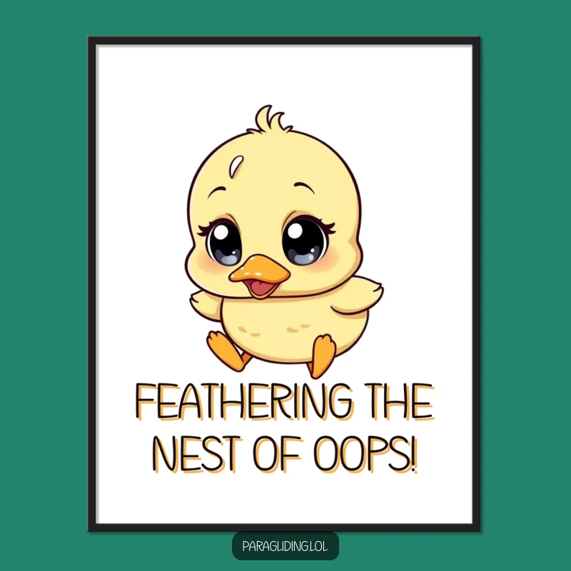 Free Printable Duckling Drifting Wall Art: Funny Downloadable Decor for Whimsical Spaces