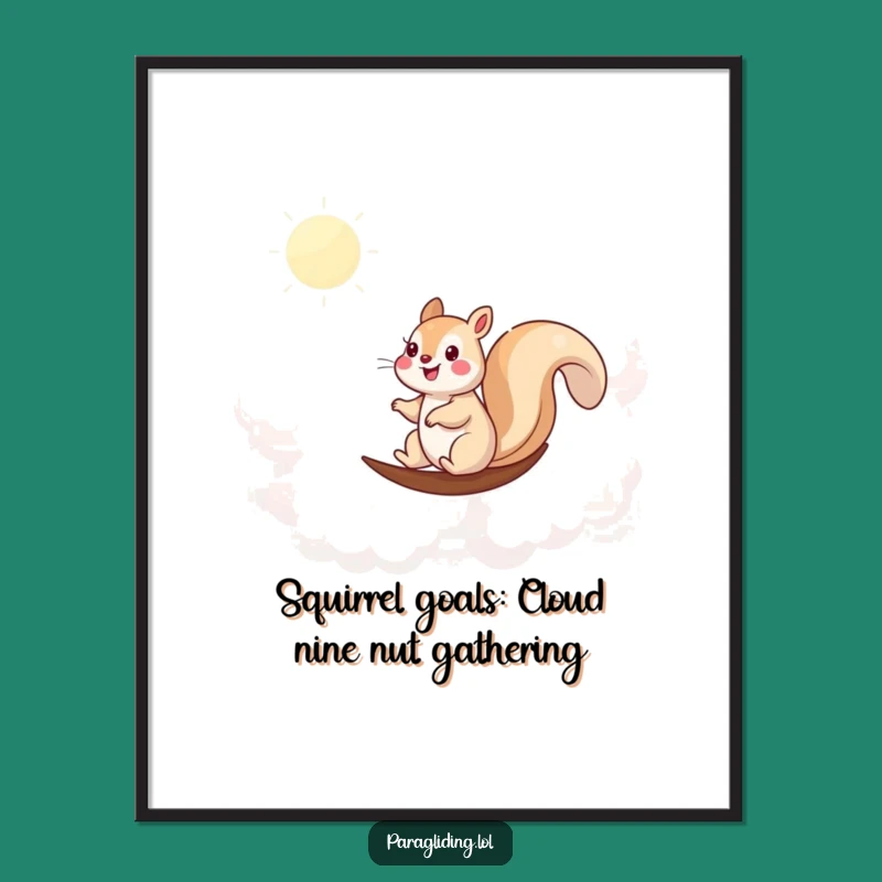 Free Printable Funny Squirrel Cloud Sail Wall Art - Whimsical DIY Decor