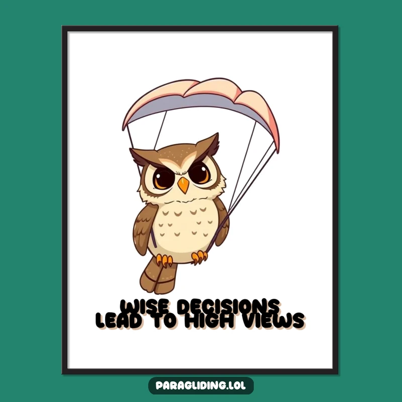 Free Printable Wall Art: Owl Paraglider Downloadable Decor for Adventurous Souls