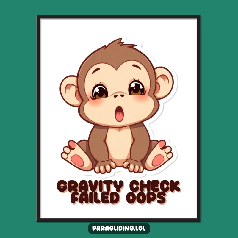 Free Printable Wall Art: Silly Monkey Falling, Funny Downloadable Decor