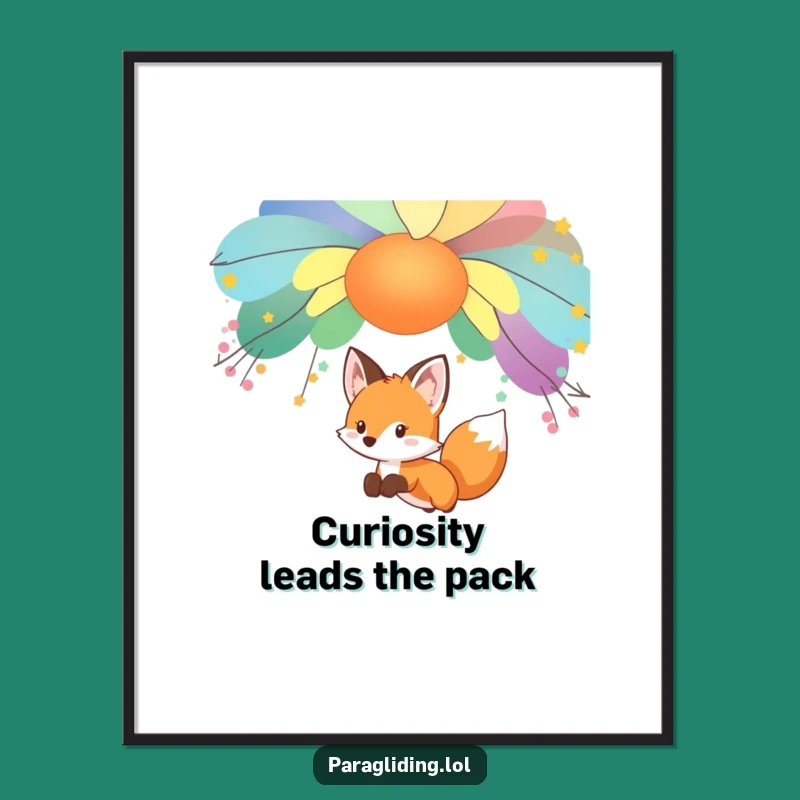 Funny Free Printable Wall Art: Gliding Fox - Whimsical Downloadable Decor!