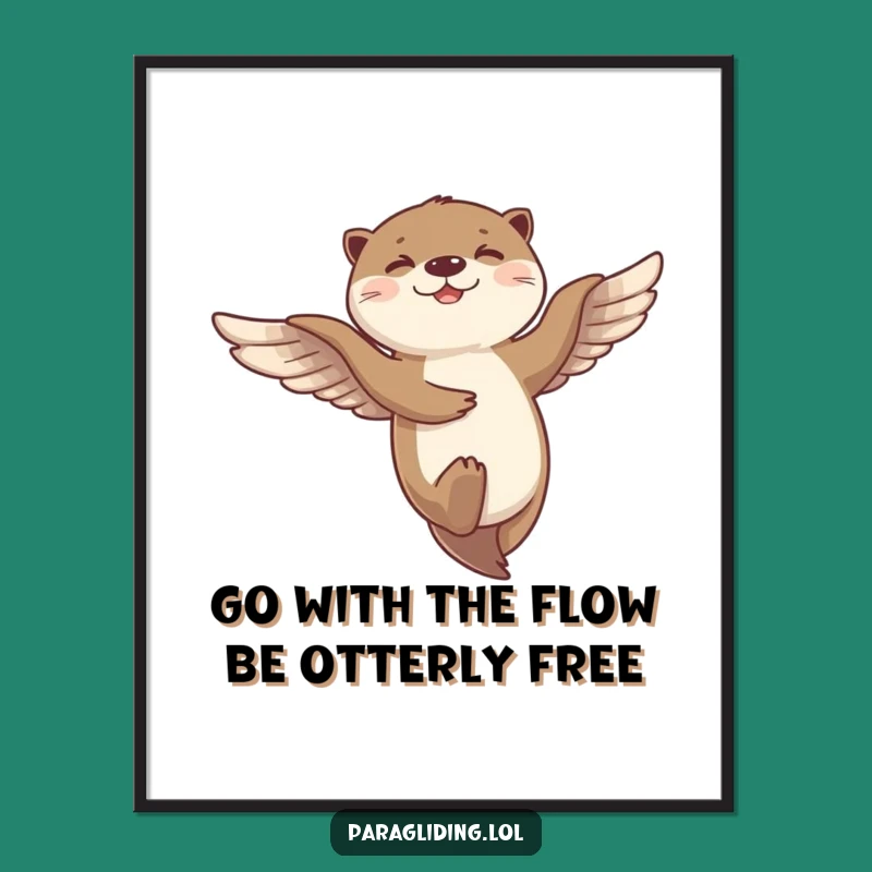 Free Printable Funny Otter Dancing Flight Wall Art - Whimsical DIY Decor