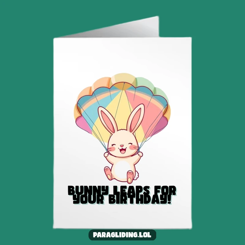 Free Printable Birthday Card: Bunny's Parachute Adventure - Fun Downloadable Gift