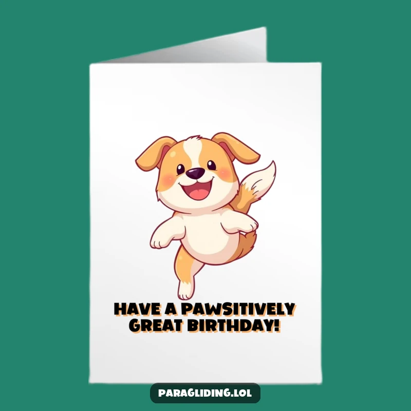 Free Printable Birthday Card: Grinning Dog Sky Soar - Joyful Downloadable Gift