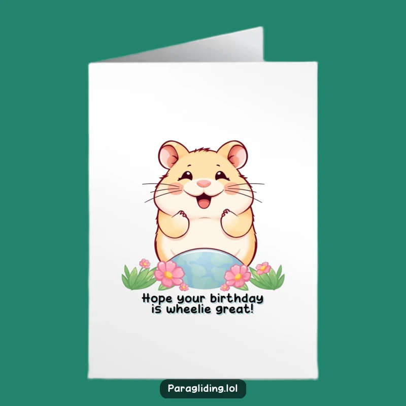 Free Printable Birthday Card: Hamster Overlooking World Funny Downloadable Gift