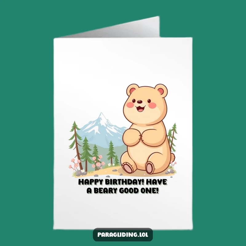 Free Printable Funny Bear Birthday Card - Peaceful DIY Downloadable Gift