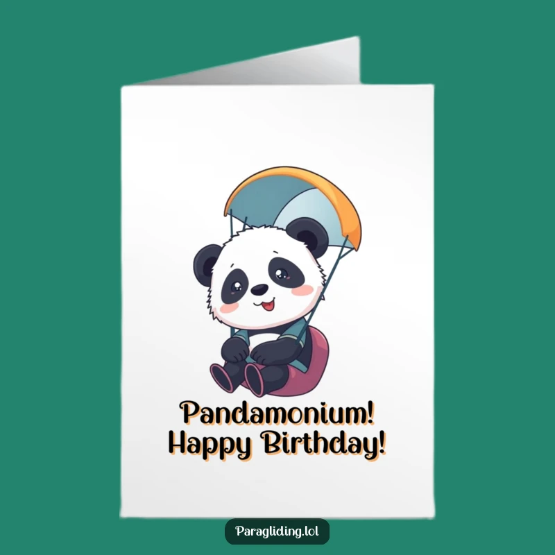 Free Printable Panda Paraglider Birthday Card: Hilarious Downloadable Gift for Laughs
