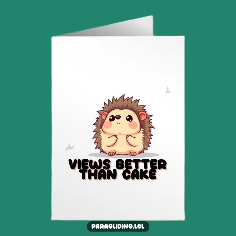 Free Printable Birthday Card: Awestruck Hedgehog View, Funny Downloadable Gift for Nature Lovers