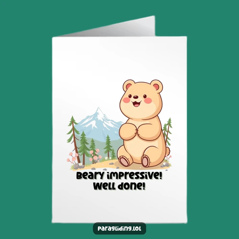 Free Printable Funny Bear Congrats Card - Majestic DIY Downloadable Gift