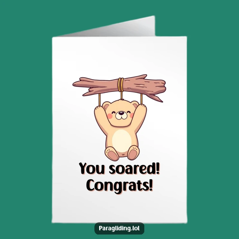 Free Printable Bear Congrats Card - Funny Downloadable Gift for Success