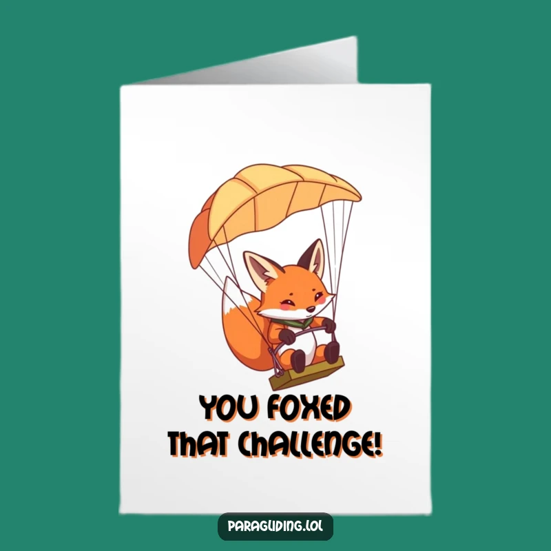 Free Printable Congrats Card: Determined Fox, Bold Downloadable Gift for Victories