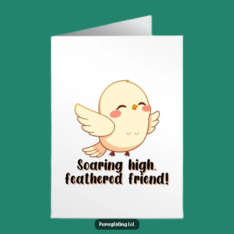 Free Printable Congrats Card: Smiling Bird Drifting - Funny Downloadable