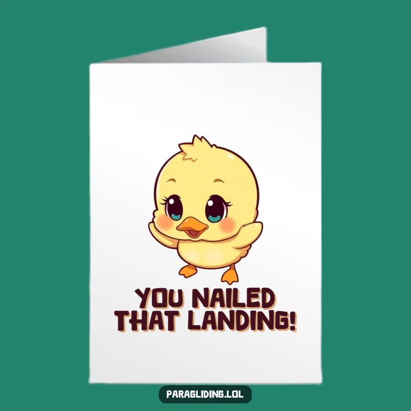 Free Printable Congrats Card: Wobbly Duckling Surprise Funny Downloadable Gift