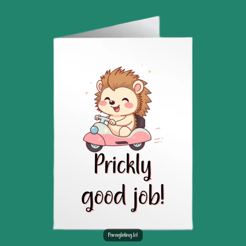 Free Printable Hedgehog Congrats Card: Funny Downloadable Gift for a Smooth Journey