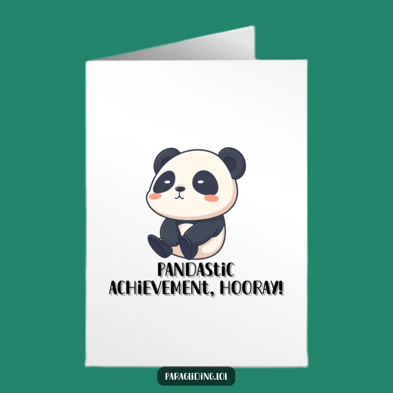 Free Printable Congrats Card: Calm Panda, Peaceful Downloadable Gift for Achievements