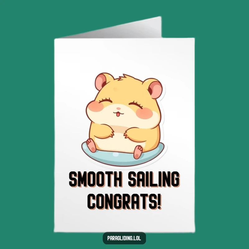Free Printable Congrats Card: Hamster Glide Success, Funny Downloadable Gift for Any Achievement