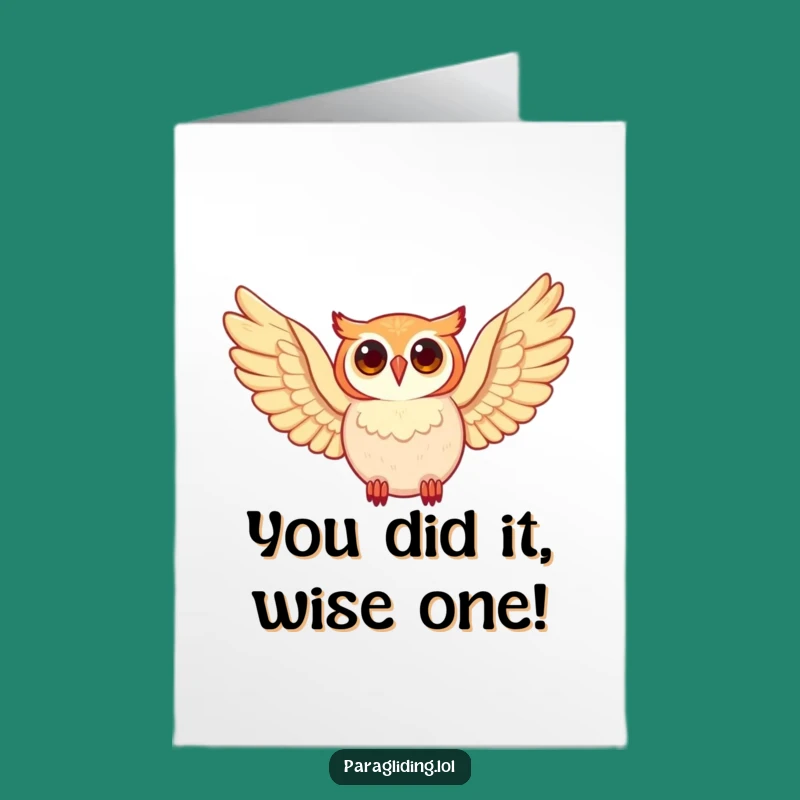 Free Printable Congrats Card: Soaring Owl - Majestic & Funny Downloadable Gift!
