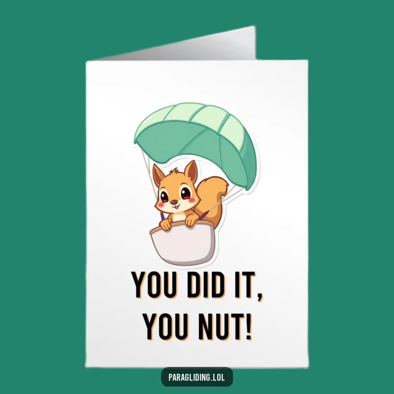 Free Printable Funny Squirrel Congrats Card: Wide-Eyed Discovery Downloadable Gift
