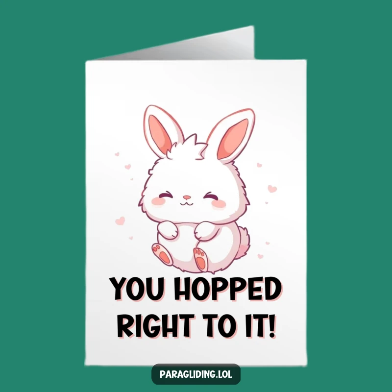 Free Printable Congrats Card: Dreamy Bunny Floating to Celebrate Your Peaceful Success and Serene Achievements