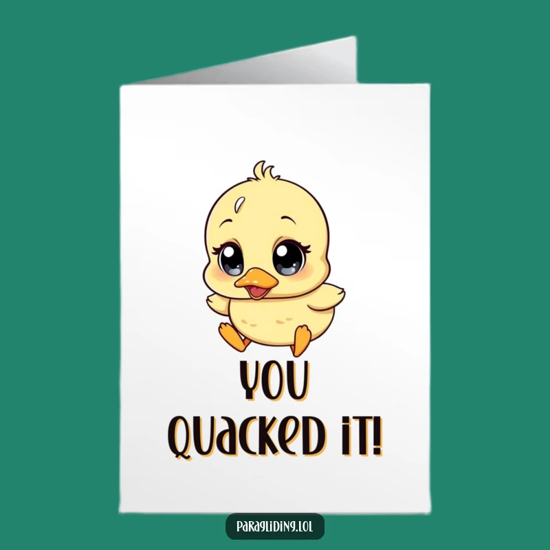 Free Printable Duckling Congrats Card: Funny Downloadable Gift for Unexpected Success